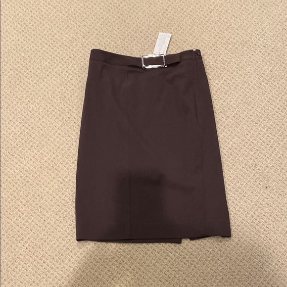 TSE Vintage Pencil Skirt in Rich Chocolate Brown with Belt Size S - Picture 1 of 7